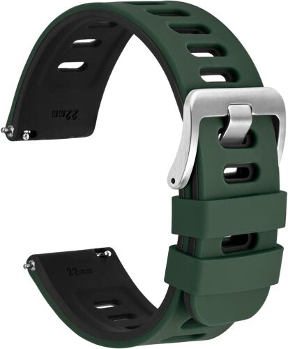 Bicolore Bracelets De Montre, Caoutchouc Silicone, Libération Rapide, Bandes De Rechange Pour Homme Et Femme, Boucle En Acier Inoxydable, 18mm 20mm 22mm