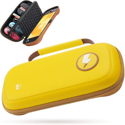 Gjfty-Pochette Housse Pour Nintendo Switch 2 2025, Design Amélioré Pour L`Amortisseur En Nid D`Abeille, Étui De Pour Console Nintendo Switch 2 Et Accessoires, Avec 10 Poches Pour Jeux (Jaune)