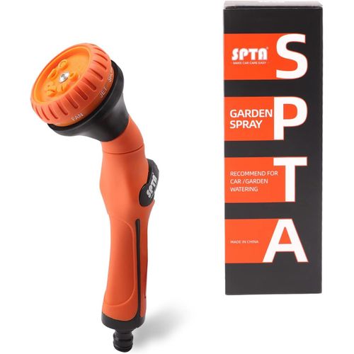 Pistolet Arrosage, Avec 8 Modèles Réglables Pistolet Pulvérisateur Multifonctionnel Pour L'Arrosage De La Pelouse, Lavage De Voiture, Orange