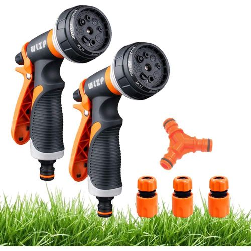 ASFASFq-2 Pack Pistolet d'arrosage, Pistolet Arrosoir avec 8 Modes d'Arrosage - Pulvérisateur à Main Haute Pression pour l'Arrosage De La Pelouse, Lavage De Voiture, Bain pour Animaux De Compagnie (O