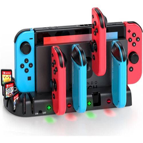 Chargeur Joy-Con Pour Nintendo Switch/Switch Oled, Station De Charge Usb Pour Manette Nintendo Switch Avec 8 Emplacements De Jeu Et Indicateur Led