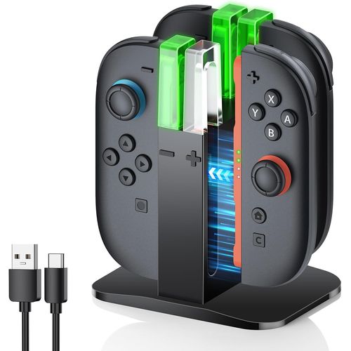 Eryi-4 En 1 Chargeur Compatible Avec Joy Con 2 Pour Nintendo Switch 2 (2025) - Accessoires De Station De Charge Pour Switch 2 Avec Indicateur Led