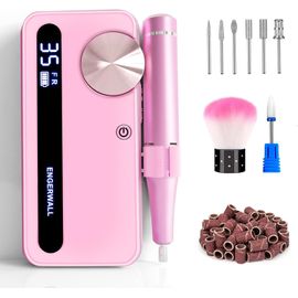 Ponceuse Pour Ongles Professionnelle 35000 Rpm, Lime À Ongles Electrique Rechargeable Pour Enlever Et Polir Le Gel Acrylique Ongles, Perceuse À Ongles Avec Kit De Salon, Rose-Bleu 