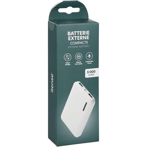 - Batterie Externe 5000 Mah - Témoin De Charge Led - Compatible Avion - Avec 1 Port Micro Usb Et 2 Ports Usb - Livrée Avec Un Câble Micro Usb De 25cm - Recharge Jusqu'à 2 Fois Votre Smartpho[Z1340]
