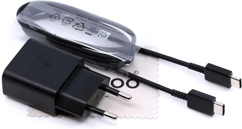 Chargeur 15w Pour Samsung Pour Samsung Galaxy M40, M32, M31s, M31, M30s, M30, M22, M21, M20, M12, M11 Fast Charge 2a Câble De Charge Typ-C Avec Chiffon De Nettoyage D'écran Mungoo[Usbc1140]