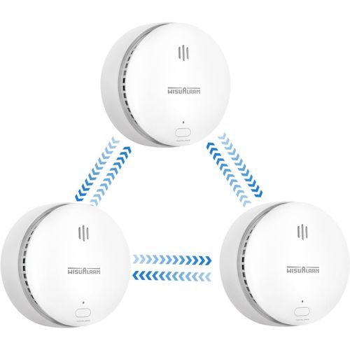 Detecteur de Fumée Connecté, Pile de 10 Ans, Detecteur de Fumée, Alarme Incendie Détecteur Fumée, Alarme Incendie Conforme à la Norme EN14604 (3 Pcs)