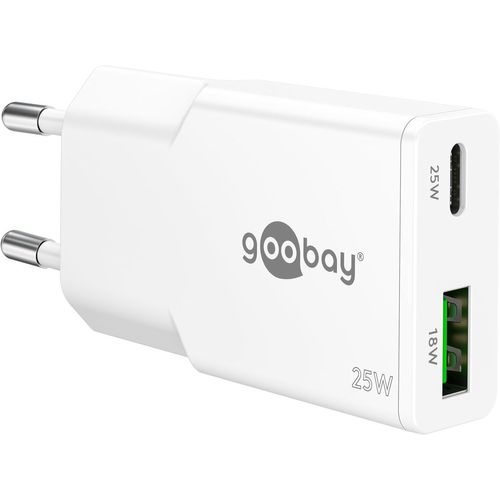 Wwp-Chargeur Usb C Gan 25w, Super Slim Dual Port Alimentation Avec Power Delivery & Quick Charge, Chargeur Rapide Plat Pour Iphone 15/14, Samsung Galaxy S24/S23, Ipad, Tablet - Blanc - 75734