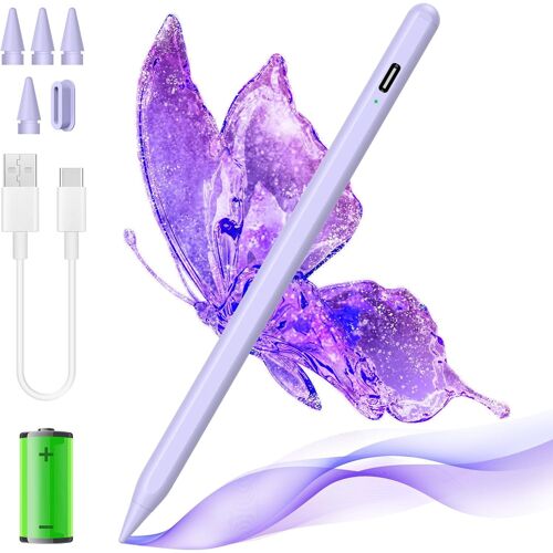 Stylet pour iPad 2018-2023 Bluetooth Apple iPad Pencil compatible avec iPad 10/9/8/7ème génération, iPad Mini 6/5, iPad Air 3-5, iPad Pro 11""/12,9"", iPad capacitif à 7 pointes Taro Violet