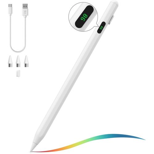 NAERYUTYI-Stylet Pour Écran Tactile,Stylet Universel Compatible Avec Ipad/Iphone/Samsung (Nicht-S Pen) Et Autres Smartphones Et Tablettes Ios/Android,Stylet De Tablettes Avec Affichage De Batterie,Bl