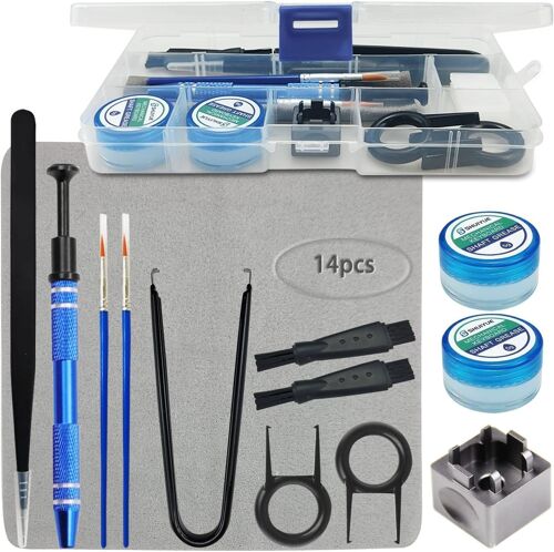 Kit de lubrifiant pour Clavier,kit de Lubrification pour axe de Clavier mécanique,kit d'ouverture d'interrupteur,avec Graisse de et Autres Outils,pour Clavier mécanique Kailh/Cherry (Contemporain)