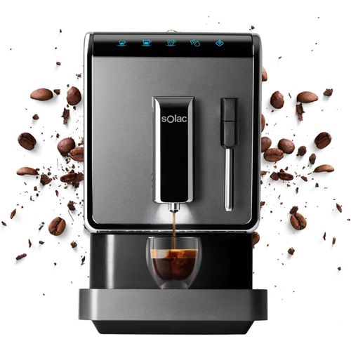 CHECARZHN--NO1-Ca4810 - Machine À Café À Grains 1470W, Broyeur À Grains De 160G, Écran Tactil, Design Moderne Et Compacte De 18 Cm, Réservoir De 1,2L, Buse Vapeur, Lavage Automatique, Programmable, Noir