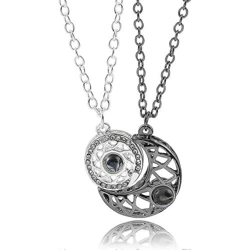 Couples Assorti Collier Projection Magnétique Pendentif Collier Je T'aime Cadeaux