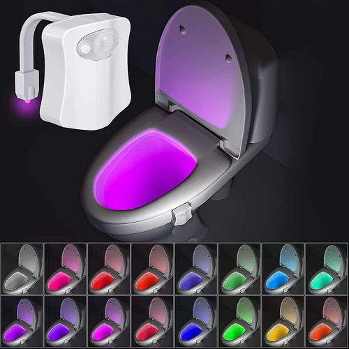 Veilleuse 16 Couleurs - Veilleuse De Toilette,Lumière À Capteur De Mouvement Automatique Compatible Avec Salle De Bain De Salle De Bain,Veilleuse À Bol Lumineux Compatible Avec