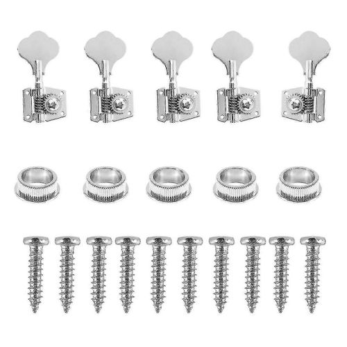 5pcs Guitare Accessoire Vintage Accordage Clés Chevilles Mécaniques Têtes Mécaniques Noir 1l4r Pour 5 Cordes Basse S