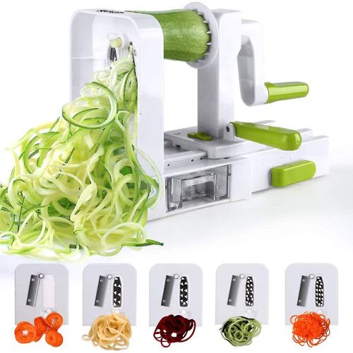 Spiraliseur Spiraliseur de légumes à 4 lames Trancheuse à spirale pliable Machines à spaghettis de pâtes végétariennes de nouilles de courgettes