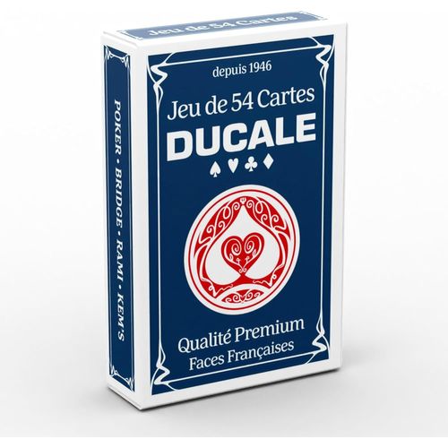 Ducale Origine - Jeu De 54 Cartes - Jeu De Poker, Président, Palmito, 8 Américain - Coloris Aléatoire (Bleu Ou Rouge)[Z109]