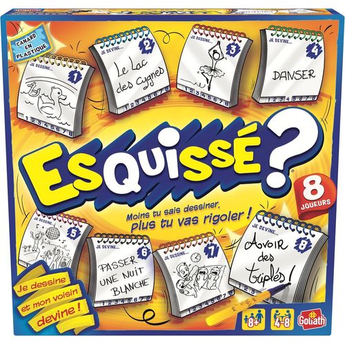 Chenquansarl-Esquisse 8 Joueurs - Jeux De Dessin - Jeu De Société Pour Enfants Dès 8 Ans - Faire Deviner À Son Voisin - Inclus 8 Carnets Pour Dessiner - A Jouer En Famille Ou Entre Amis- 4 À 8 Joueur
