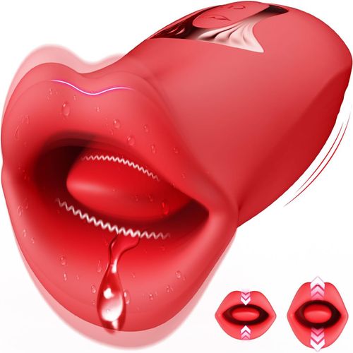 Vibromasseur Oraux Pour Femmes Adultes Sex Toys, Rose Vibromasseur, Femme Clitoridien Puissant Sex Toy¿S Femme Avec 10 Modes De Morsure Et De Vibration, Vibro 2 In 1 Sextoy Langue Léchant Clitoris