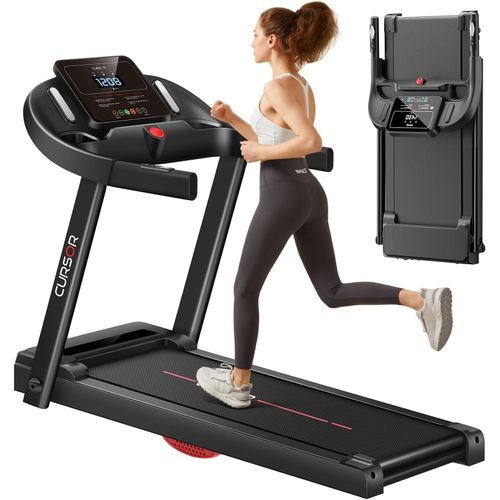 Chenquansarl-Cursor Tapis De Course Pliable 14km/H,Tapis De Marche Electrique Pliable Avec Poignée Moniteur De Fréquence Cardiaque,App Et Moteur Silencieux Amélioré,Treadmill Home Foldable Charge 136