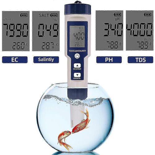 Compteur de salinité électronique 5 en 1 de haute précision,mesure Ph,tds,salinité ec,testeur de qualité de l'eau