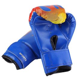 Enfants Boxe Combat Muay Thai Sparring Poing Kickboxing Grappling Sac De Sable Gants Bleu