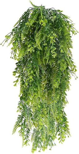 2pcs lierre artificiel extérieur 5 branches en plastique fausse plante verte tombante