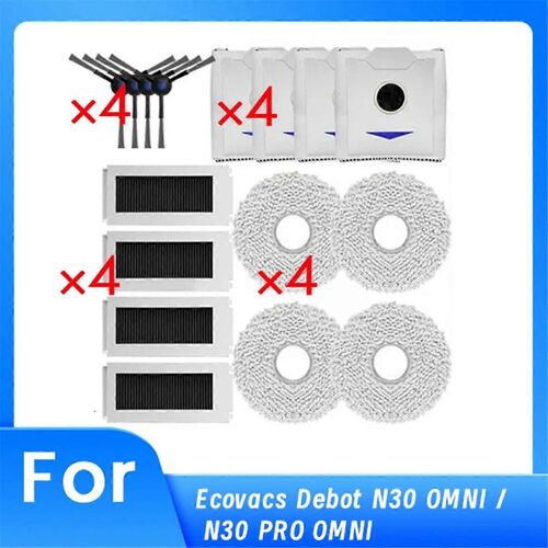 Lot de 16 brosses de rechange pour aspirateur Debot N30 OMNI / N30 PRO OMNI, sac à poussière et housse en tissu