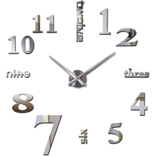 Nouveau,adapté pendule muet horloge murale,horloge murale de mode moderne horloge murale sans cadre 3D miroir autocollant bureau