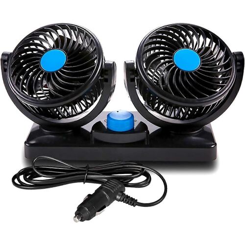 Ventilateur de voiture de voiture,ventilateur de voiture 12V 360 degrés rotatif ventilateur d'air de voiture électrique ventilateur d'air de refroidissement cigarette