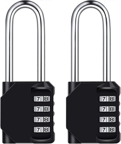 Cadenas à combinaison de 6,7 cm de long,[2 pièces] serrure à combinaison étanche à 4 chiffres,résistant aux intempéries