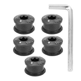 5pcs Vélo Vélo Plateau Vis Boulon De Plateau Pour Simple Double Triple Vitesse (Noir-5mm)