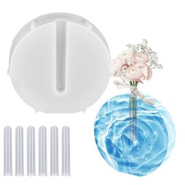Vase Moules En Silicone,Coulée De Résine Station De Propagation De Plantes Époxy Avec 10 Tubes À Essai,Hydroponique