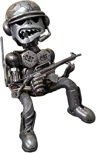 Scrap Metal Standing Warrior - Homme À Piston Fait À La Main,Creative Wars Action Resin Figure