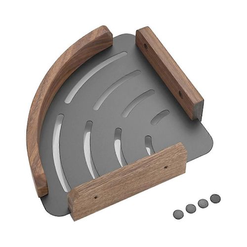 Étagères De Salle De Bain En Bois De Noyer Étagère De Rangement Murale Pour Coin De Douche
