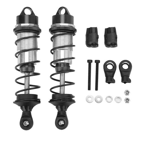 2pcs rc voiture amortisseur d'amortisseur d'alliage d'aluminium d'équilibrage d'entraînement à haute élasticité rc amortisseur avant pour ARRMA 1/7 1/8 noir