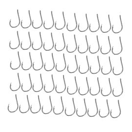 50pcs Hameçon De Pêche En Acier À Haute Teneur En Carbone Incisif Carpe Barbelée Hameçon Avec Trou Pour L'activité De Plein Airtype 14#