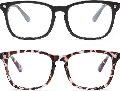 Paquet De 2 Lunettes Anti-Lumière Bleue,Lunettes De Lecture / Jeux / Télévision / Téléphones