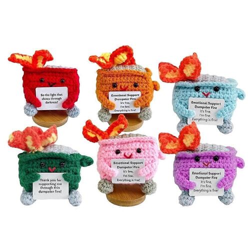 Incendie De Poubelle Au Crochet Mignon,Poupées Au Crochet Amusantes