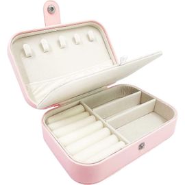 Boîte à bijoux,organisateur de bijoux de voyage portable à 2 couches,boîte de rangement pour bijoux