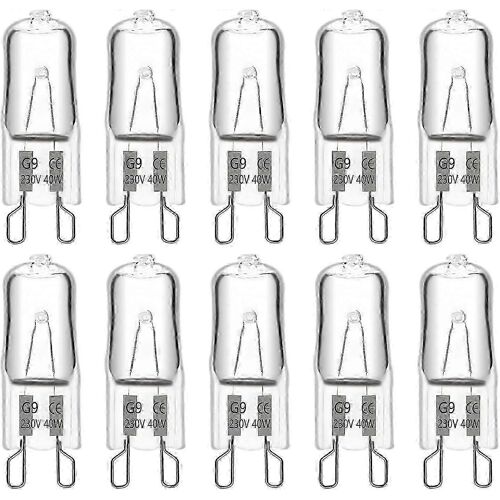 Ampoule Halogène G9 40w 230v,480lm 2900k Blanc Chaud Dimmable,Ampoules Capsule G9,Paquet De 10