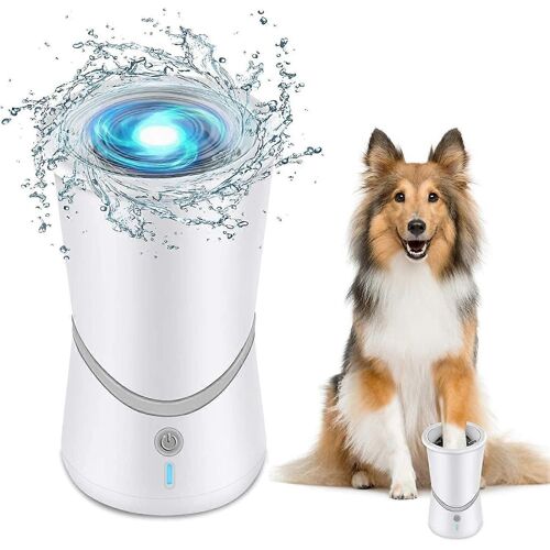 Nettoyeur De Pattes De Chien Électrique Portable,Lave-Pattes Électrique,Lave-Pattes Boueux Pour Chien Rotatif Automatique