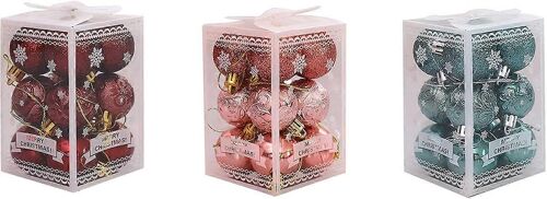 Lot 3 Boules Noël 18 Pièces - Incassables Mariage