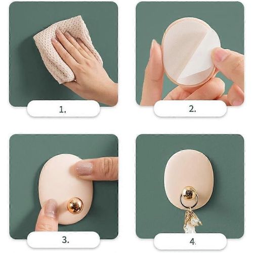 4pcs Crochet Mural Auto-Adhésif Mural Porte-Manteau Forme Cailloux Porte-Clés Porte-Serviette Porte-Vêtements Suspendu Salle de Bain Chambre