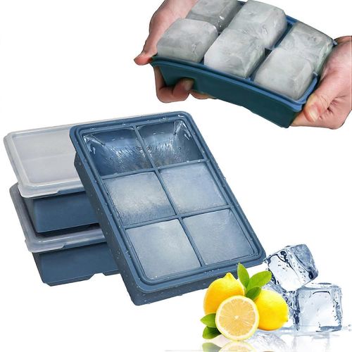 Ventes Promotionnelles 3pcs Moules À Glaçons Xxl,18 Compartiments Silicone