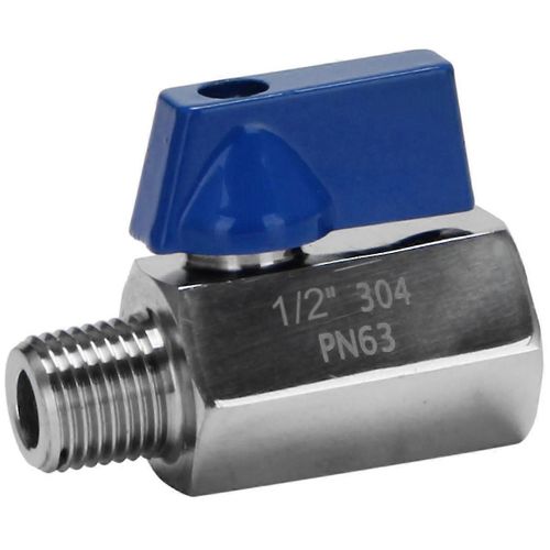 Vanne à bille 1/2 pouce 304 en acier inoxydable Mini vanne à bille femelle et mâle NPT idéale pour la pomme de douche Vanne de contrôle de débit