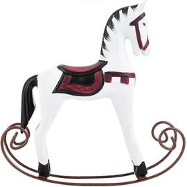 Exquis et beau cheval à bascule en bois,cheval à bascule peint dans le style méditerranéen,adapté