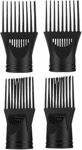 Lot 4 peignes pour sèche-cheveux - Accessoire coiffure concentrateur air - Coloris noir