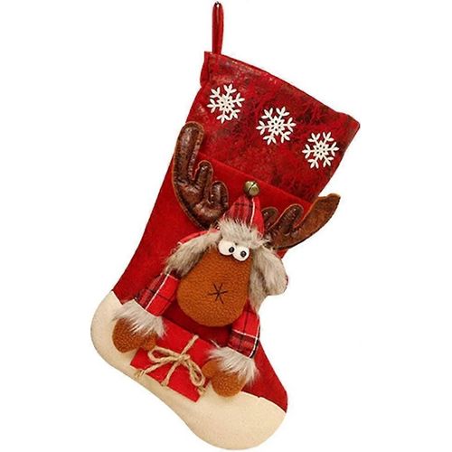 Chaussette de Noël à accrocher Cadeau de Noël Sac suspendu pour bonbons Biscuit Chocolat