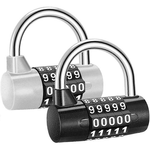 2 Pcs Combinaison Serrure À Combinaison 5 Chiffres Cadenas Cadenas De Sécurité Cadenas Serrure Combinaison Antirouille