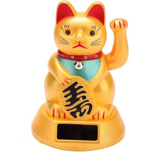 Solaire Or Bienvenue Chat Fortune Fortune Chance Chat Chanceux Agitant Pattes Feng Shui Chat Maison Magasin Voiture Décoration